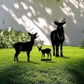 3 Pack Deer Metal Garden Decorative Stakes, Weather Proof Silhouette Statues for Yard, Patio,Outdoor Decor for Deer Lovers and Pet Owners-Ruum Studio Home