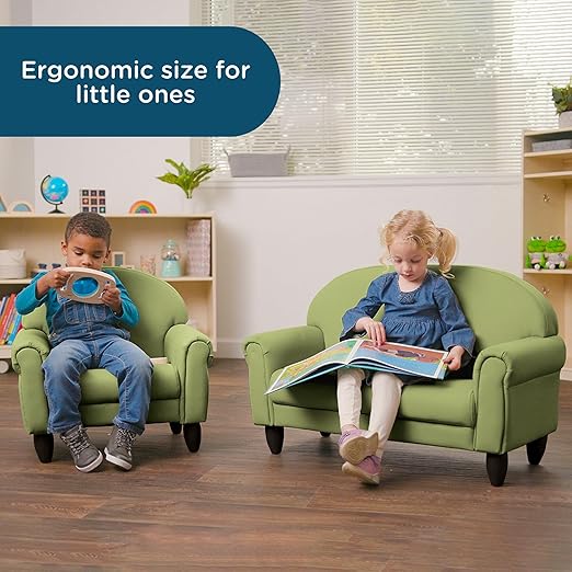 Children's Factory As We Grow Chair and Couch, Flexible Seating for Daycare or Preschool, Kids Reading Couch, Playroom Furniture, Sage-Ruum Studio Home
