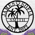 Personalized Metal Palm Tree Sign, Custom Signs Outdoor Palm Tree, Personalized Palm Tree Sign, Metal Palm Anniversary Gift, Palm Tree Metal Wall Art, Custom Metal Sign with Palm Tree-Ruum Studio Home