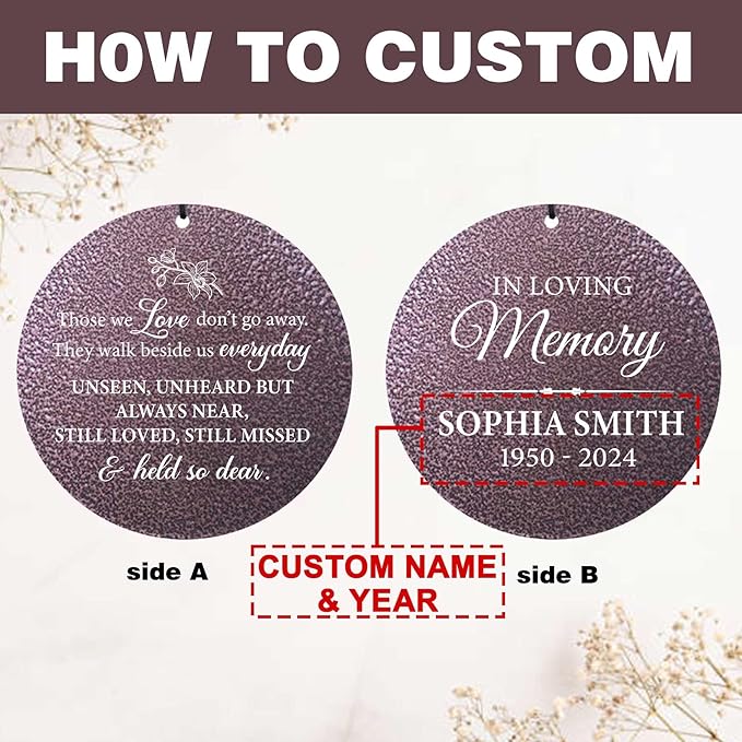ASTARIN Personalized Wind Chimes Memorial, Sympathy Wind Chime Sorry for Your Loss Gifts, in Memory of Loved One Gift for Women Friend Loss of Husband Wife(Produced in USA)-Ruum Studio Home