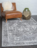 Unique Loom Rosso Collection Vintage, Traditional, Bohemian, Geometric, Distressed, Southwestern Area Rug, 2' 0" x 3' 0", Gray/Ivory-Ruum Studio Home