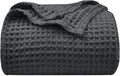 PHF Ultra Soft Waffle Weave Blanket King Size 104"x 90"- Washed Lightweight Breathablee Cozy Woven Blanket - Great for Couch Bed Sofa Home Car - Black-Ruum Studio Home