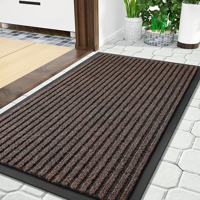Yimobra Front Door Mat Outdoor Indoor Entrance, 100% Waterproof All-Season All Weather Doormat, Welcome Matt Outside Entry, Non Slip, Low Profile, Heavy Duty Patio Porch Floor Mats,36 x 17-Ruum Studio Home