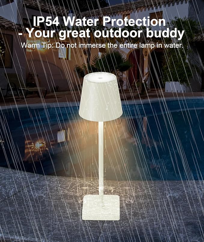 HASUN 2 Pack Cordless Table Lamp, Portable LED Desk Lamp, 5200mAh Battery Operated Lights, 3 Color Stepless Dimming Up, Night Light for Bedroom/Date/Bars/Cafe/Camping (Cream 2Pack)-Ruum Studio Home