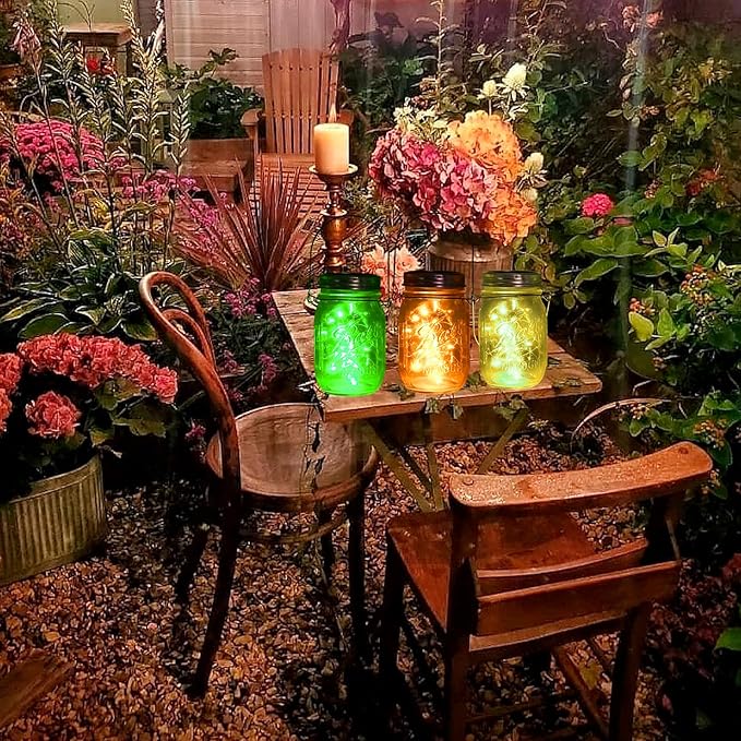 ZNYCYE Mason Jar Solar Lights for Outside, 12 Pack 30LED Fairy Firefly Lights Mason Jar Solar Lids Outdoor Waterproof String Lights with Hangers(NO Jars) for Patio Garden Yard Lawn Decor(6 Colors)-Ruum Studio Home