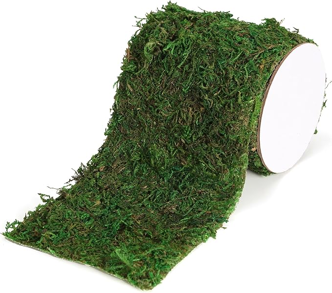 Moss Roll, Dried Moss for Crafts, Moss Table Runner for Fairy Gardens, Wedding Woodland Decor, Preserved Moss Mat for Table Decoration (4" W x 48" L)-Ruum Studio Home