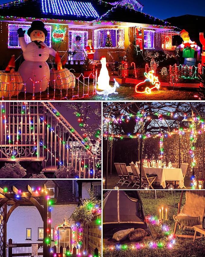 3 Pack Solar Fairy Lights for Outside Waterproof, 49FT/15M 150LED Solar String Lights Outdoor 8 Modes Solar Twinkle Lights for Garden Yard Christmas Tree Wedding Party Decor, Multicolor-Ruum Studio Home