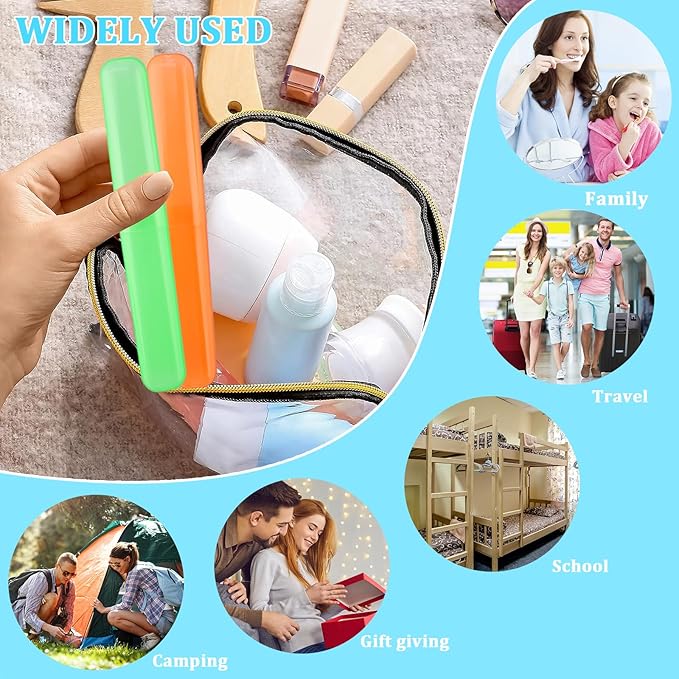 SIKEMAY 50 PCS Toothbrush Holder, Portable Plastic Dust Proof Breathable, Toothbrush Holder for Travel, Bathroom, Indoor, Outdoor, Trip, Camping, School-Ruum Studio Home