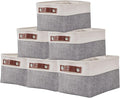 DECOMOMO Small Storage Basket, Closet Storage Bins, Baskets for Organizing Shelves (Grey & White, Small - 6 Pack)-Ruum Studio Home