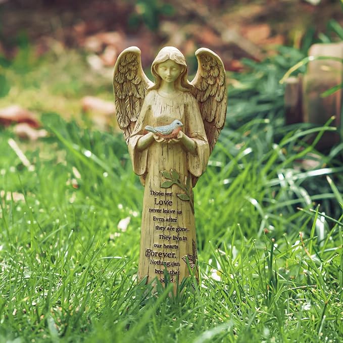 Topadorn Garden Statuary Outdoor Praying Angel Resin Figurines,Angel Collectible Sculptures,10" H-Ruum Studio Home