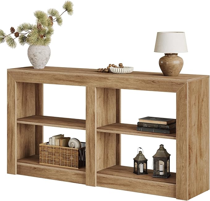 Tribesigns Farmhouse Console Table, Hallway Table for Entryway, Wood Console Behind Couch for Living Room, Hallway, Foyer, Oak-Ruum Studio Home