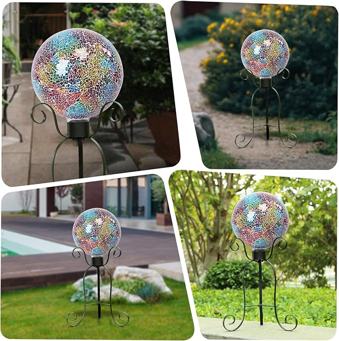 VCUTEKA Gazing Ball, 8" Glass Gazing Balls Sphere for Garden Lawn Outdoor Ornament Yard Decorative-Ruum Studio Home