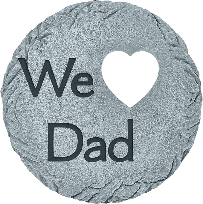 Let's Make Memories Personalized Garden Stone - Resin - Custom Garden Décor - Round Stone with Heart Cutout - for Dad - for Father's Day-Ruum Studio Home