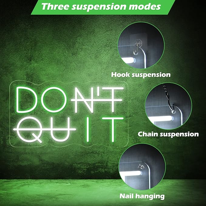 Don't Quit LED Neon Sign for Wall Decor, DO IT Neon Lights Party Decorations, USB Powered Switch LED Lights Adjustable for Office, Gym, Man Cave, Gamer Room Decor-Ruum Studio Home