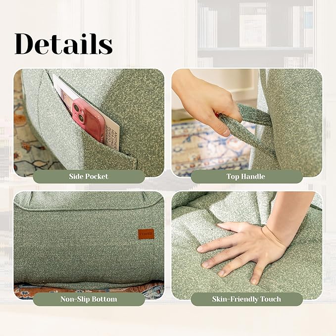 Bean Bag Chair with Filler, Bean Bag Sofa Chair with Tufted Soft Armrests Plush Lazy Sofa Comfy Chair,Large BeanBag Chair for Adults in Livingroom, Bedroom-Ruum Studio Home