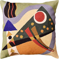 Kandinsky Modern Pillow Cover | Green Abstract Pillows | Modern Outdoor Pillows | Mid Century Chair Cushions | Handmade Wool Size 18x18-Ruum Studio Home