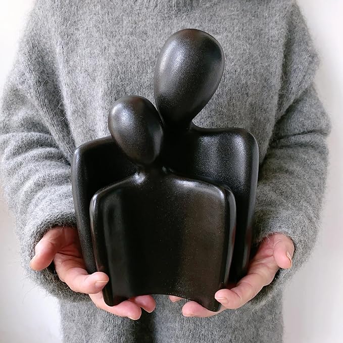 Hugging Couple Statues Ceramic Lover Figurine Embrace Characters-Ruum Studio Home