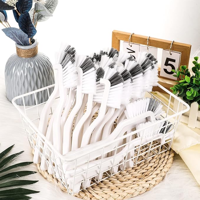 Yinkin 24 Pcs Kitchen Scrub Brush Bulk Sink Bathroom Edge Corner Cleaning Brush Right Angle Mini for Grout Household Dishwasher Tile Lines Window Track Deep Cleaning with Stiff Bristles-Ruum Studio Home