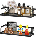 PUSDON Hanging Storage Baskets Organizer Wall Mount, Metal Wire Storage Bin Rack for Kitchen Bathroom Shower Spice Shelf Home Decor Essentials Black-2 Packs (Hollowout)-Ruum Studio Home