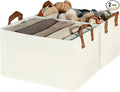 GRANNY SAYS Storage Baskets for Shelves, Closet Organizer Bins, Clothes Storage Bins with Metal Frame, Large Baskets for Organizing and Storage, Collapsible, Ivory, 2-Pack-Ruum Studio Home