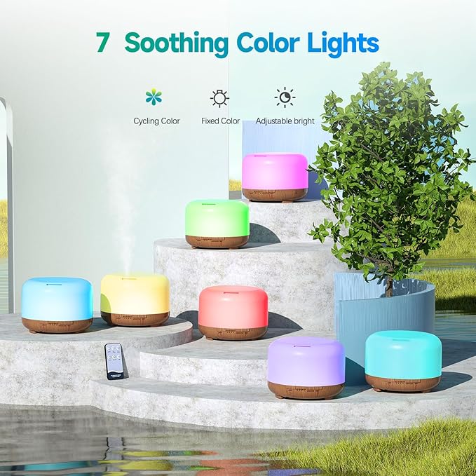 Diffuser, YIKUBEE Essential Oil Diffuser, 500ml Humidifier, Diffusers for Home, Aromatherapy Diffuser with Remote Control, Diffusers for Essential Oils Large Room-Ruum Studio Home