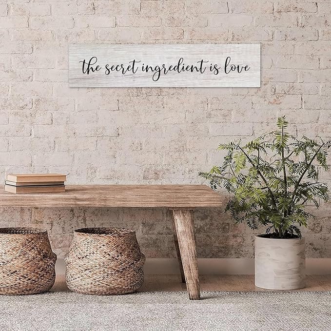 Generic Funny Wood Sign The Secret Ingredient is Love Rustic Wooden Hanging Sign Home Farmhouse Kitchen Wall Decoration 16 x 4 Inch-Ruum Studio Home