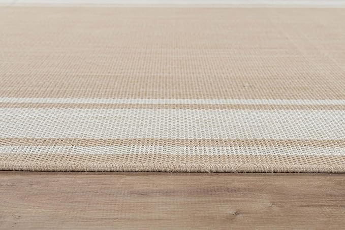 Beverly Rug Large Outdoor Rug 9x12 Modern Bordered Area Rugs for Indoor and Outdoor Patio Deck Porch Garden Waterproof Weather Sun Resistant Washable Outside Carpet (9 x 12 Beige)-Ruum Studio Home