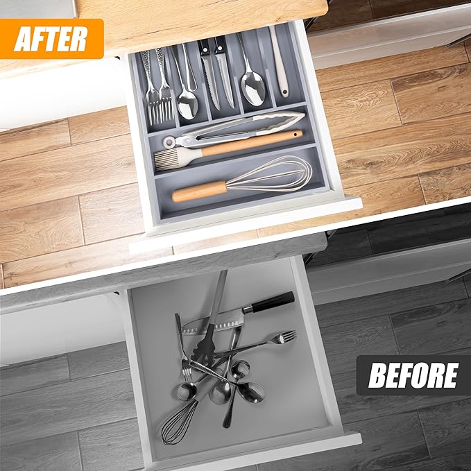 Kitchen Silverware Drawer Organizer and Storage Organizador Small De Cucharas y Tenedores Cubiertos Para Gavetas Cocina Para Gabinete Cajones Cocina Cajones Cocina Para Gabinete Hogar y Cocina Ofertas-Ruum Studio Home