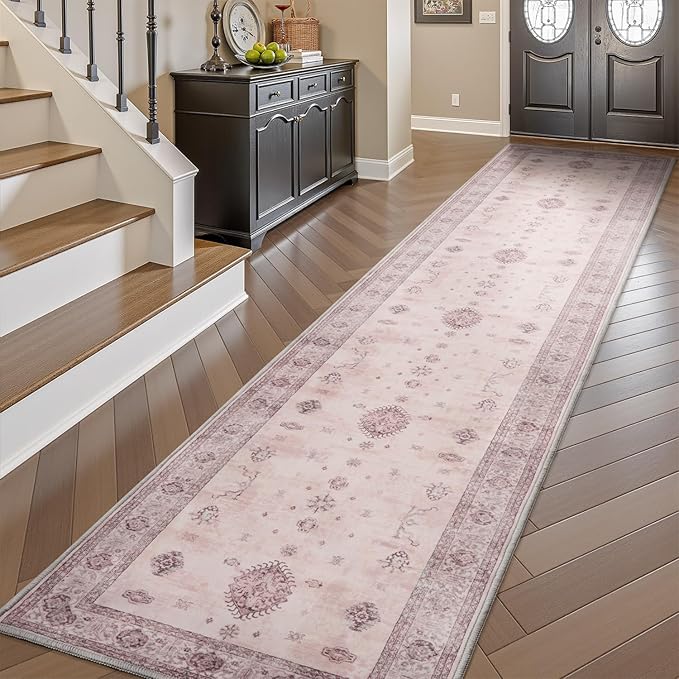 AMOAMI Vintage 2X10 Runner Rug Non Slip Soft Runners for Hallways Washable Hallway Runner Rug Bedside Rugs for Bedroom Long for Hallways Entryway Laundry Room Stair Kitchen Bathroom-Ruum Studio Home