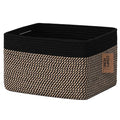 COMFY-HOMI Cotton Rope Woven Basket with Handles for Shelves,Toys,Book, Cloth Storage Baskets Bin for Organizing-13.5"x11"x9.5" Toy Decorative Organizer for Living Room, Bathroom-Black/Jute-Ruum Studio Home