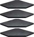 Corner Shelf Wall Mount, Floating Corner Shelves, Set of 4 Corner Wall Shelf Organizer, Rustic Wood Wall Storage Display Shelves for Living Room Bedroom Bathroom Kitchen, Classic Black-Ruum Studio Home