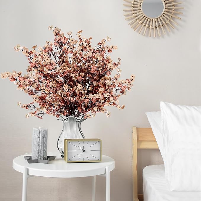 Sggvecsy 15 Pcs Babys Breath Artificial Flowers Gypsophila Bouquets Bulk Real Touch Fake Silk Flowers for Home DIY Floral Arrangement Table Centerpiece Fall Thanksgiving Autumn Decoration (Mixed)-Ruum Studio Home