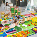 7x10 Playroom Rugs for Kids Washable, Educational and Fun Playmat with ABC Alphabet Animals Shapes Colors, Non-Slip Play Mat Learning Rugs for Baby Toddler Children Game Activity-Ruum Studio Home