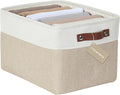 DECOMOMO Storage Bins Fabric Storage Baskets for Shelves, Linen Closet Organization Toys Nursery (Beige and White, Large - 1 Pack)-Ruum Studio Home