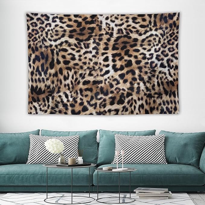 HZOHNAGO Leopard Print Tapestry Nature Wildlife Vintage Cheetah Fur Spot Animal Skin Wild Animals Spots Printed Wall Tapestry Painting Wall Hanging for Bedroom Living Room Dorm 60" W x 40" H-Ruum Studio Home
