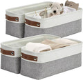DECOMOMO Narrow Storage Bins Small Baskets for Organizing Bathroom, Toilet Tank, Towel Storage, Entryway, Gifts (Grey and White - Set of 4)-Ruum Studio Home