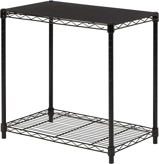 Amazon Basics 2-Shelf Stackable Storage, 13.3" D x 23.2" W x 22.2" H, Black-Ruum Studio Home