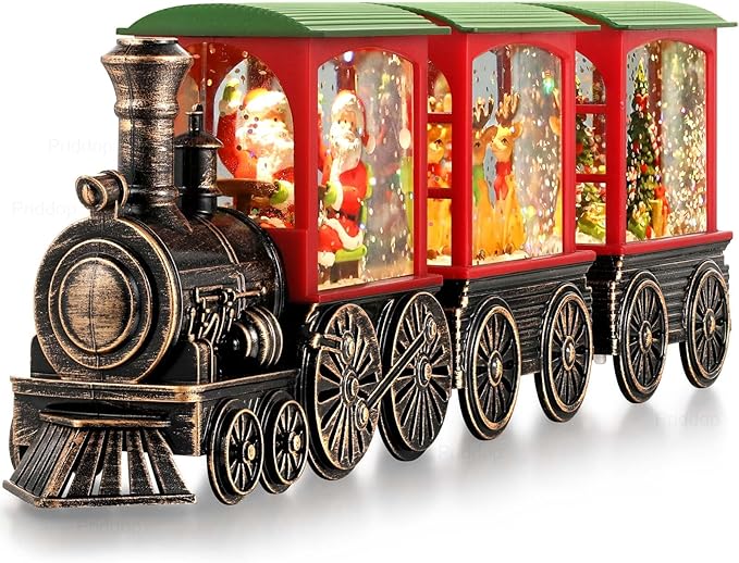 Christmas Snow Globe Train Santa Claus Reindeer Gifts Tree Classic Relief Texture Battery Powered LED Glitter Christmas Decorations Indoor-Ruum Studio Home