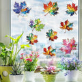 14pcs Window Decals for Bird Strikes, Anti Collision Window Clings, Rainbow Reflection Window Sticker, Maple Leaf Style Sun Catcher Stickers for Glass Windows-Ruum Studio Home