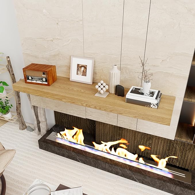 Floating Shelves 48 Inch Long, 12 Inch Deep Floating Shelves for Wall, 48 x 12 Large Wall Shelves for Home Storage & Display, 2" Thicked Floating Shelf for Bedroom, Living Room, Oak Color, 1 Pack-Ruum Studio Home