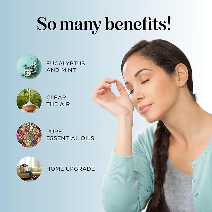 Breathe Essential Oil for Diffuser - Invigorating and Refreshing Breathe Essential Oil Blend with Eucalyptus Peppermint Tea Tree and Mint for Diffusers for Home and Shower Aromatherapy (4 Fl Oz)-Ruum Studio Home