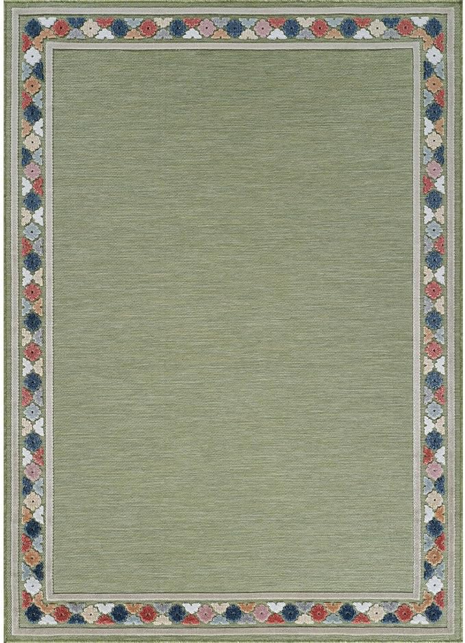 Beverly Rug Outdoor Rug 9x12 Modern Bordered Large Area Rugs for Indoor and Outdoor Patio Easy to Clean Non Shedding Living Room Porch Garden Washable Outside Carpet (9 x 12 Green)-Ruum Studio Home