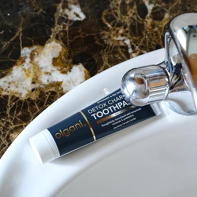 | Detox Charcoal Toothpaste | Natural Whitening Formula with Activated Charcoal | Gentle Whitening Toothpaste | Freshens Breath | Gum Health | Fluoride-Free | Safe for Kids | 2.53 Fl.Oz-Ruum Studio Home