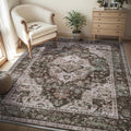 AMOAMI-4X6 Area Rugs for Living Room -Soft Vintage Bedroom Rugs-Non Slip Washable Rug-Throw for Living Room Bedroom Bedside Dining Room Office Brick/Brown-Ruum Studio Home