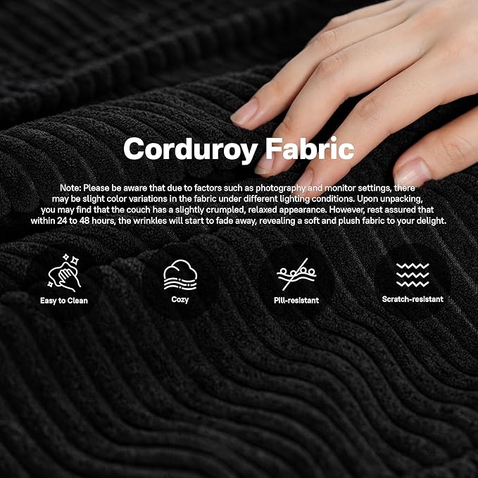 104" Cloud Sectional Couches for Living Room,L Shaped Boneless Couch in A Box,Sleeper Sofa with Comfy Chaise No Assembly Required,Black-Ruum Studio Home
