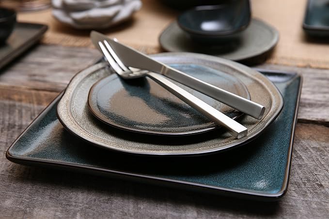 FORTESSA Arezzo 18/10 Stainless Steel Flatware, 5 Piece Place Setting With Knife, Forks and Spoons (Service For 1), Dishwasher Safe, Brushed Gold-Ruum Studio Home