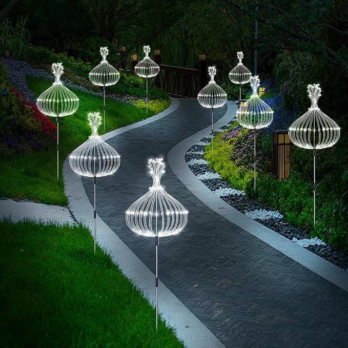 8 Pack Outdoor Solar Garden Lights, Firework Lights Solar Powered 8 Modes, Solar Landscape Lamp Outside Decor with Remote Control,120 LED Waterproof DIY String Lights for Yard Pathway Decoration-Ruum Studio Home