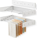 Upgrade Drying Rack Clothing,Clothes Drying Rack Wall Mounted,Laundry Drying Rack Wall Mount,Foldable,Collapsible,Retractable,6 Aluminium Poles,with Hooks,(White 35.5"-Ruum Studio Home