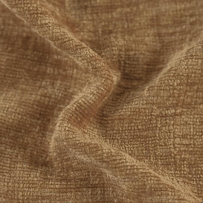 CaliTime Throw Pillow Covers Decorative 20 X 20 Inches Pack of 2 Cozy Chenille Cushion Cases for Couch Sofa Bed Living Room Home Apricot Brown-Ruum Studio Home