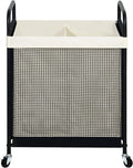 STO STO Laundry Hamper 2 Section, 100L Rolling Laundry Sorter Cart with Removable and Washable Liner Bag, Rolling Clothes Hamper with Metal Handle for Laundry Room and Bedroom-Ruum Studio Home